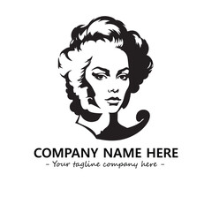 Head of queen logo company design vector illustration