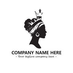Head of queen logo company design vector illustration