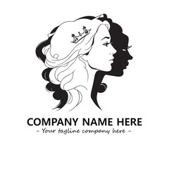 Head of queen logo company design vector illustration