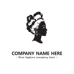Head of queen logo company design vector illustration