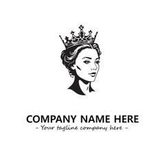 Head of queen logo company design vector illustration