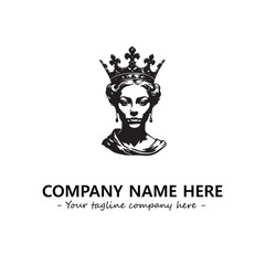 Head of queen logo company design vector illustration