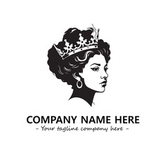 Head of queen logo company design vector illustration