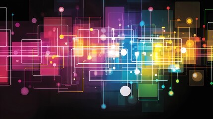 Obraz premium Colorful abstract digital network design