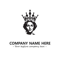 Head of queen logo company design vector illustration