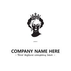 Head of queen logo company design vector illustration