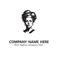 Head of queen logo company design vector illustration