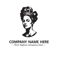 Head of queen logo company design vector illustration