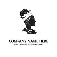 Head of queen logo company design vector illustration