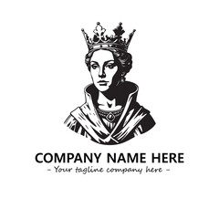 Head of queen logo company design vector illustration