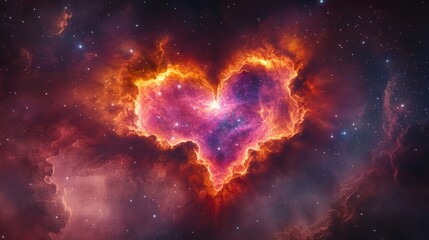 Heart-shaped nebula in the cosmos
