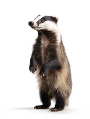 Fototapeta premium Adorable Standing Ferret Showcasing Unique Features and Playful Nature