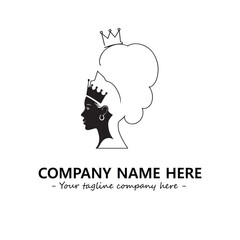 Head of queen logo company design vector illustration