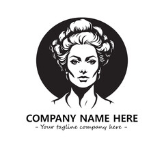 Head of queen logo company design vector illustration