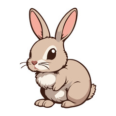 Rabbit Illustration – Cute Bunny Animal Drawing - Cartoon Rabbit – Adorable Bunny Vector Art