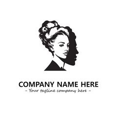 Head of queen logo company design vector illustration