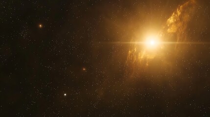 Obraz premium Golden light lens flare nebula