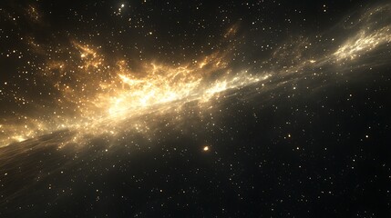 Fototapeta premium Golden nebula in deep space