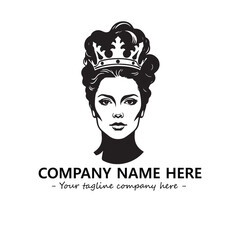 Head of queen logo company design vector illustration