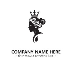 Head of queen logo company design vector illustration