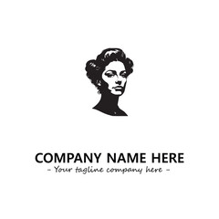 Head of queen logo company design vector illustration