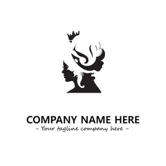Head of queen logo company design vector illustration