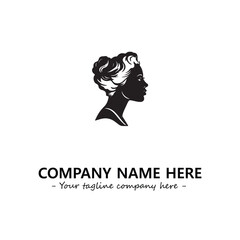 Head of queen logo company design vector illustration