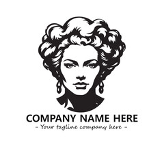 Head of queen logo company design vector illustration