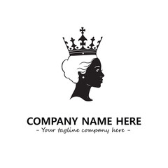 Head of queen logo company design vector illustration
