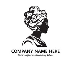 Head of queen logo company design vector illustration