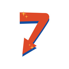 Retro Style Arrow. Vintage Direction Symbol Vector Illustration