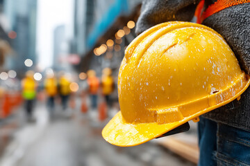 realistic news photograph of construction workers, appearing south asian, wearing hard hats and working under the scorching sun at a building site