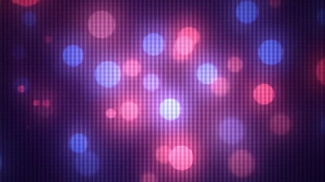 Abstract digital background with animation of circles and squares, with neon lighting. 3D concept. Seamless loop 4k