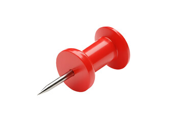 red pushpin isolated on transparent background Generative Ai.
