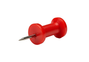 red pushpin isolated on transparent background Generative Ai.
