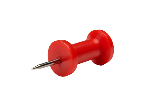 red pushpin isolated on transparent background Generative Ai.
