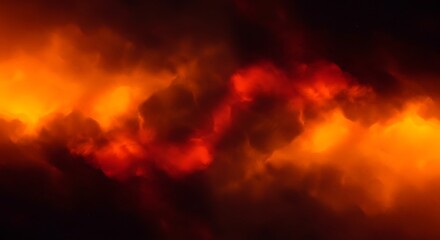 Fiery Sunset Cloudscape: Dramatic Orange and Red Hues