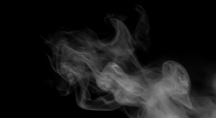 White Steam on Black Background