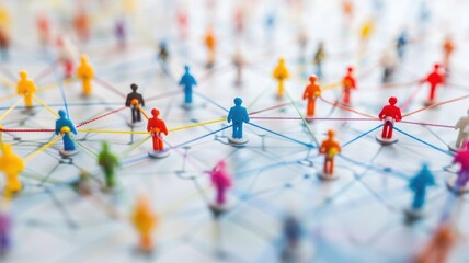 Picture symbolized people connect with social media system for entertainment or business, online community concept. Internet network technology for user to find or communicate diverse friend. AIG53.