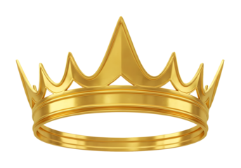 golden crown isolated on white background 