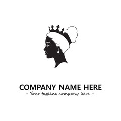 Head of queen logo company design vector illustration