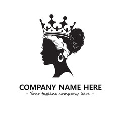 Head of queen logo company design vector illustration