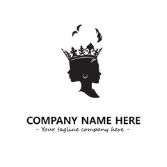 Head of queen logo company design vector illustration