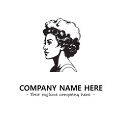 Head of queen logo company design vector illustration