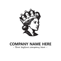 Head of queen logo company design vector illustration