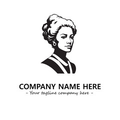 Head of queen logo company design vector illustration