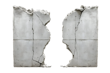 Symmetrical Rupture: Fractured Concrete Elements Suspended in Dark Void of Space