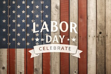 american flag on wooden door labor day