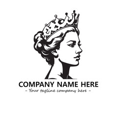 Head of queen logo company design vector illustration