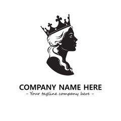 Head of queen logo company design vector illustration